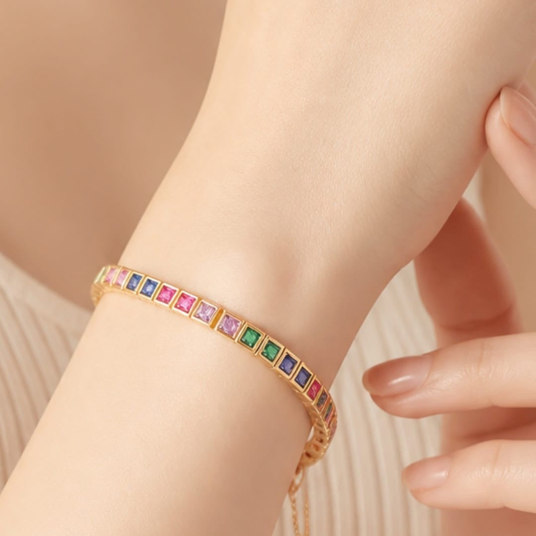Multi Color Tennis Bracelet