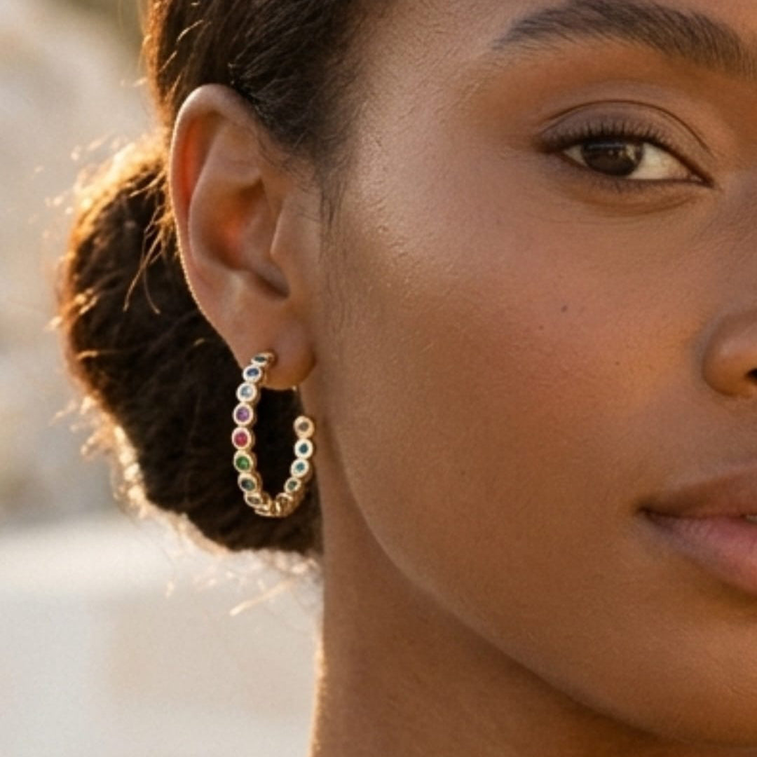 Bezel Eternity Hoops