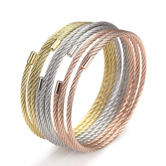 Sleek Cable Wire Wrap Bracelet