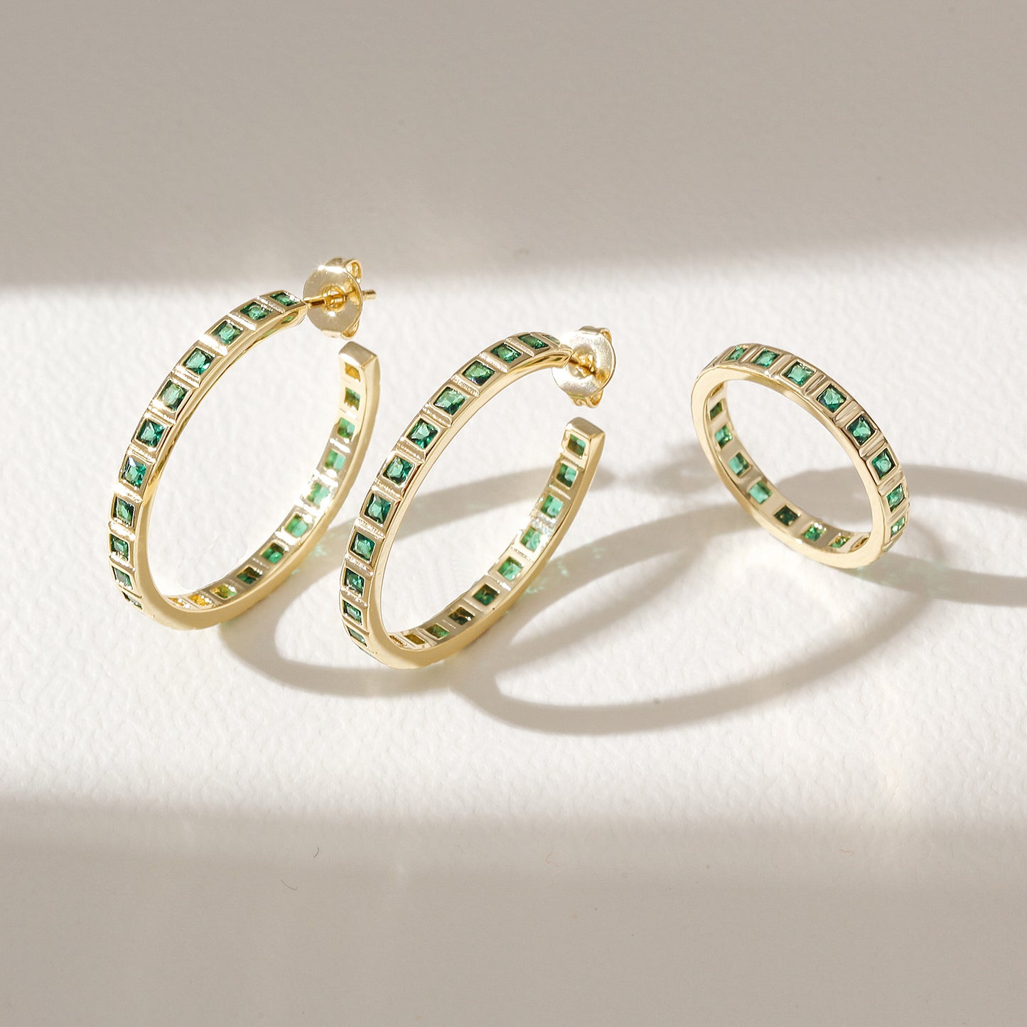 Bezel Eternity Hoops