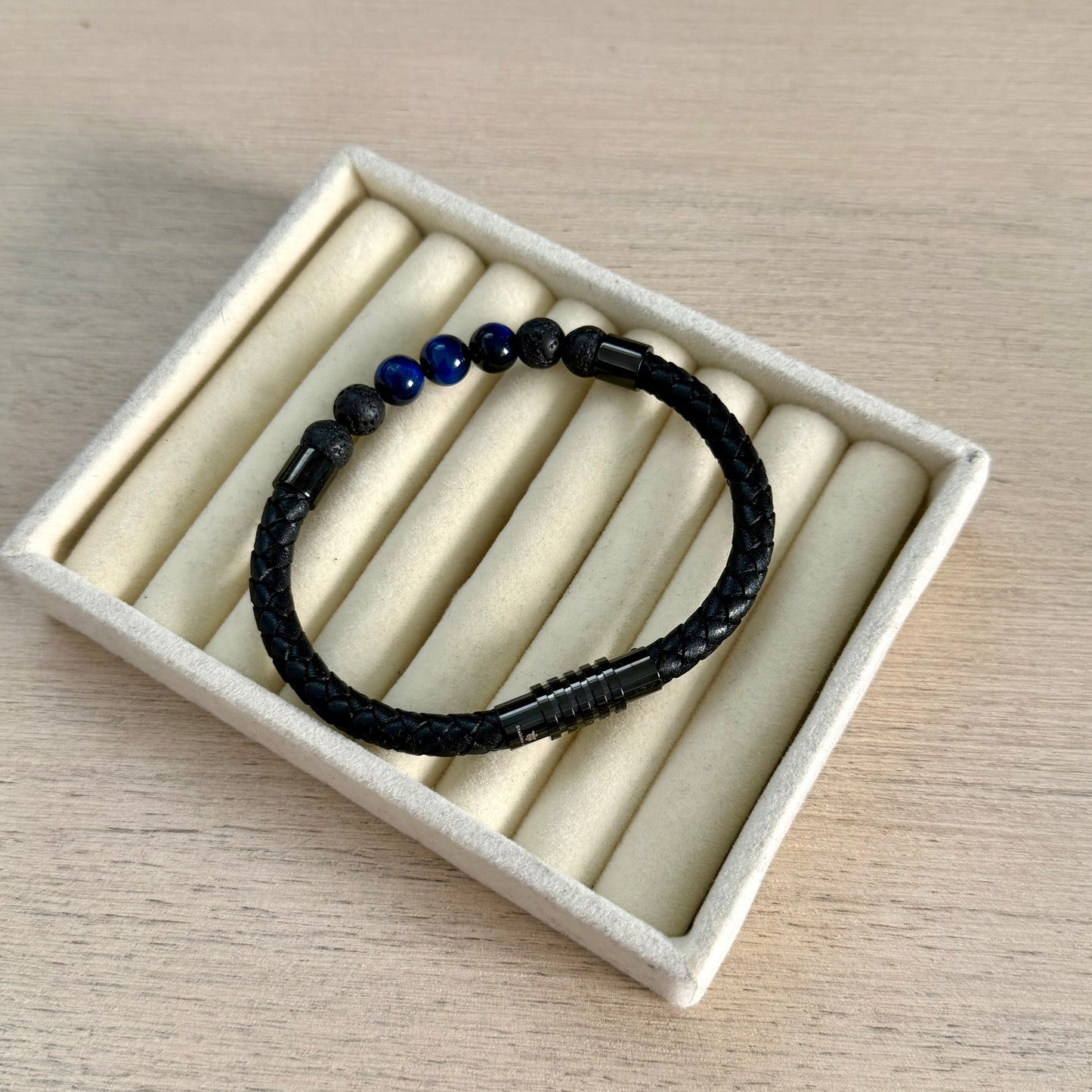Leather & Natural Stone Bracelet Men
