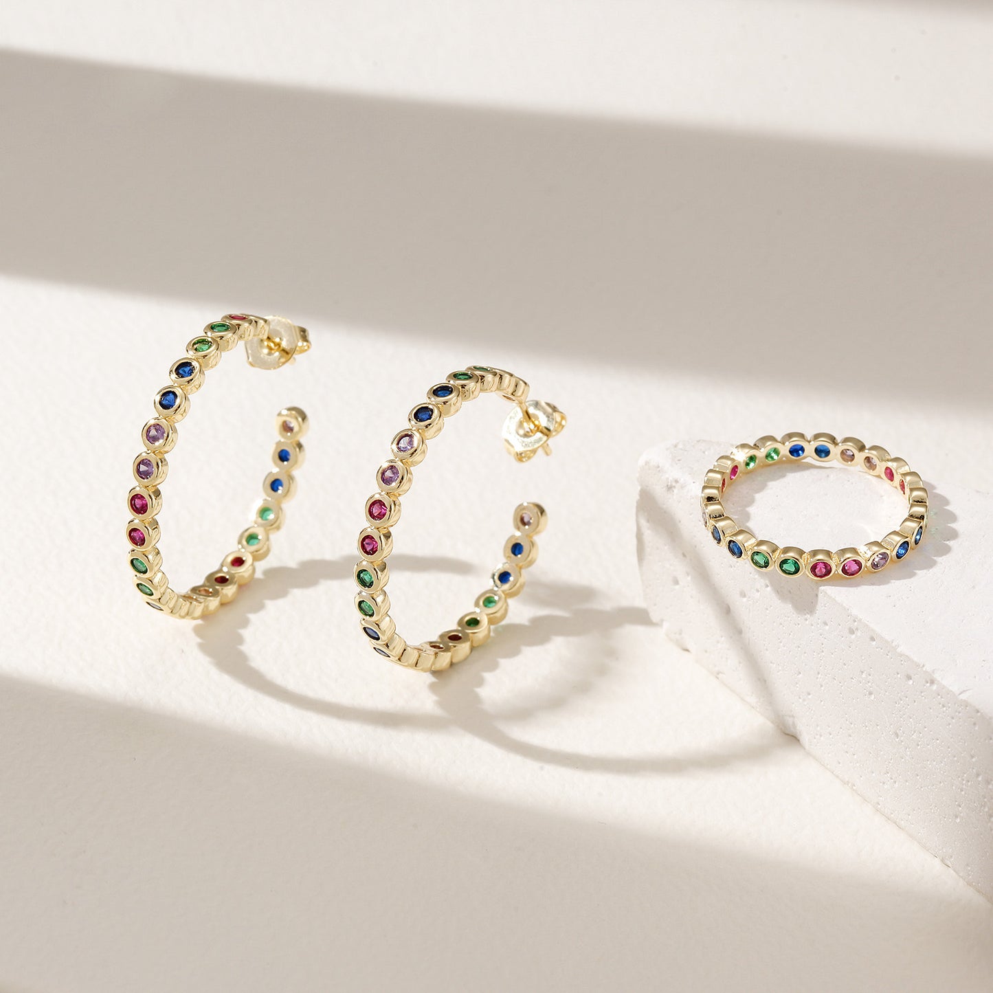 Bezel Eternity Hoops