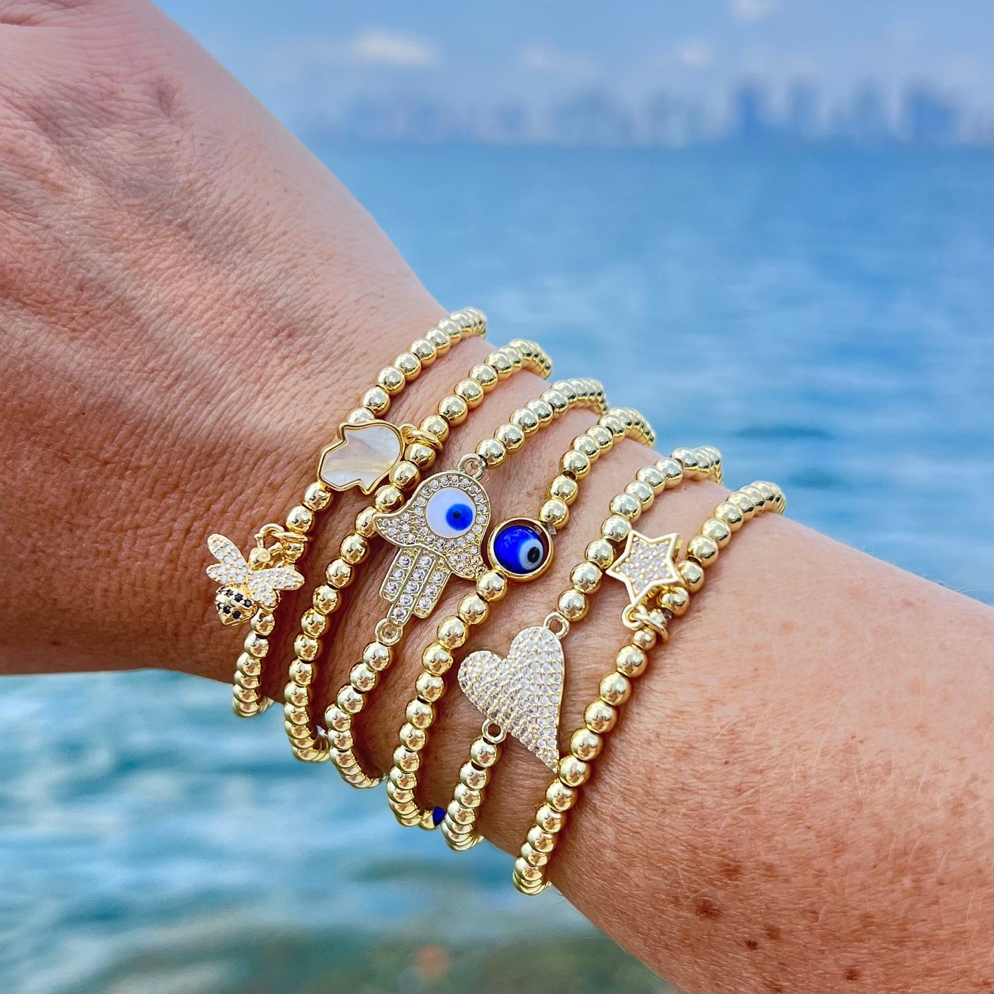 Mother of Pearl Hamsa Bracelet