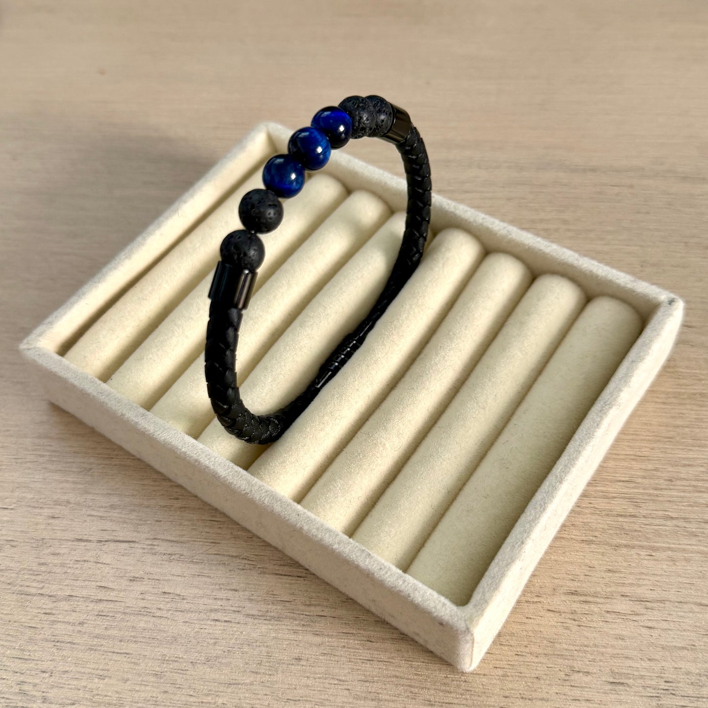 Leather & Natural Stone Bracelet Men