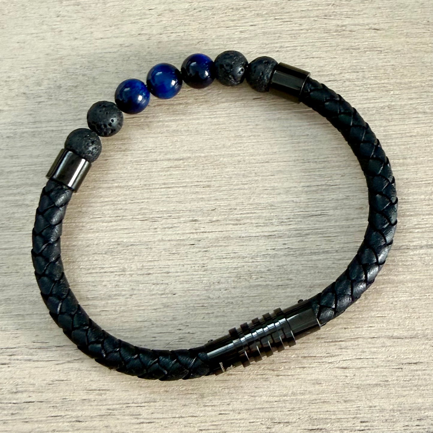 Leather & Natural Stone Bracelet Men