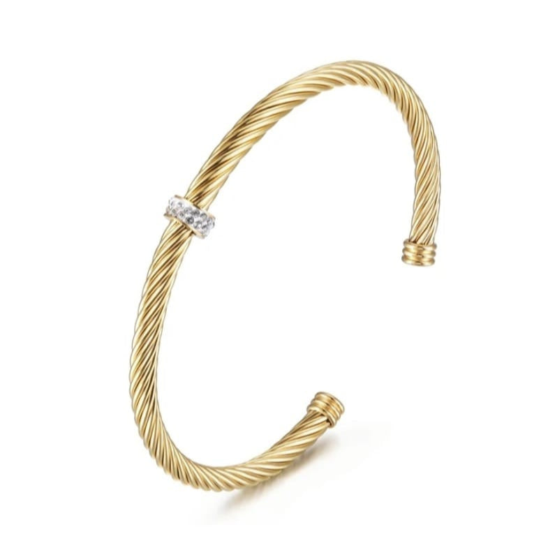 Twisted Cable Bracelet with Stone