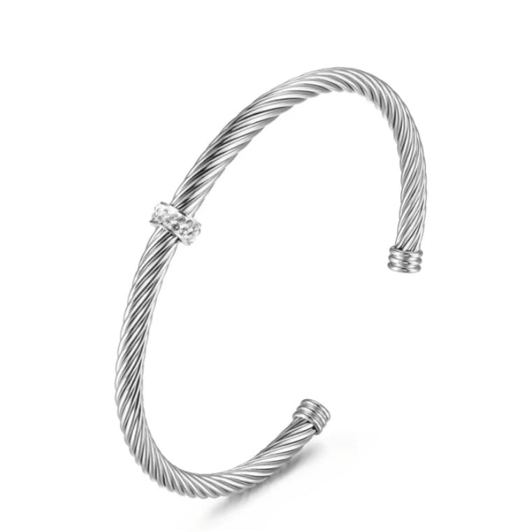 Twisted Cable Bracelet with Stone