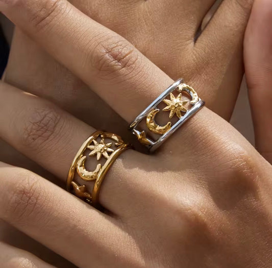 Moon and Stars Ring
