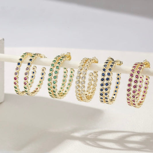 Bezel Eternity Hoops